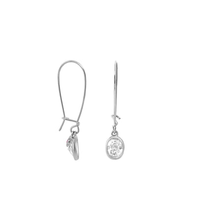 Dazzling Drops Earrings by Lauren G Adams, silver-tone drop earrings with crystal pendant on Tampa Home & Garden Store