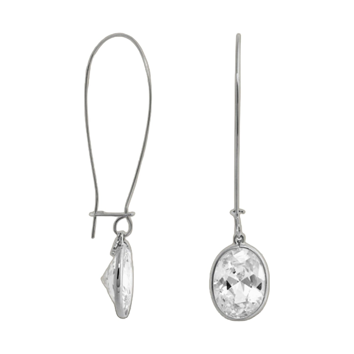 Dazzling Drops Earrings by Lauren G Adams, silver-tone metal with faceted crystal drops, pair on Tampa Home & Garden Store