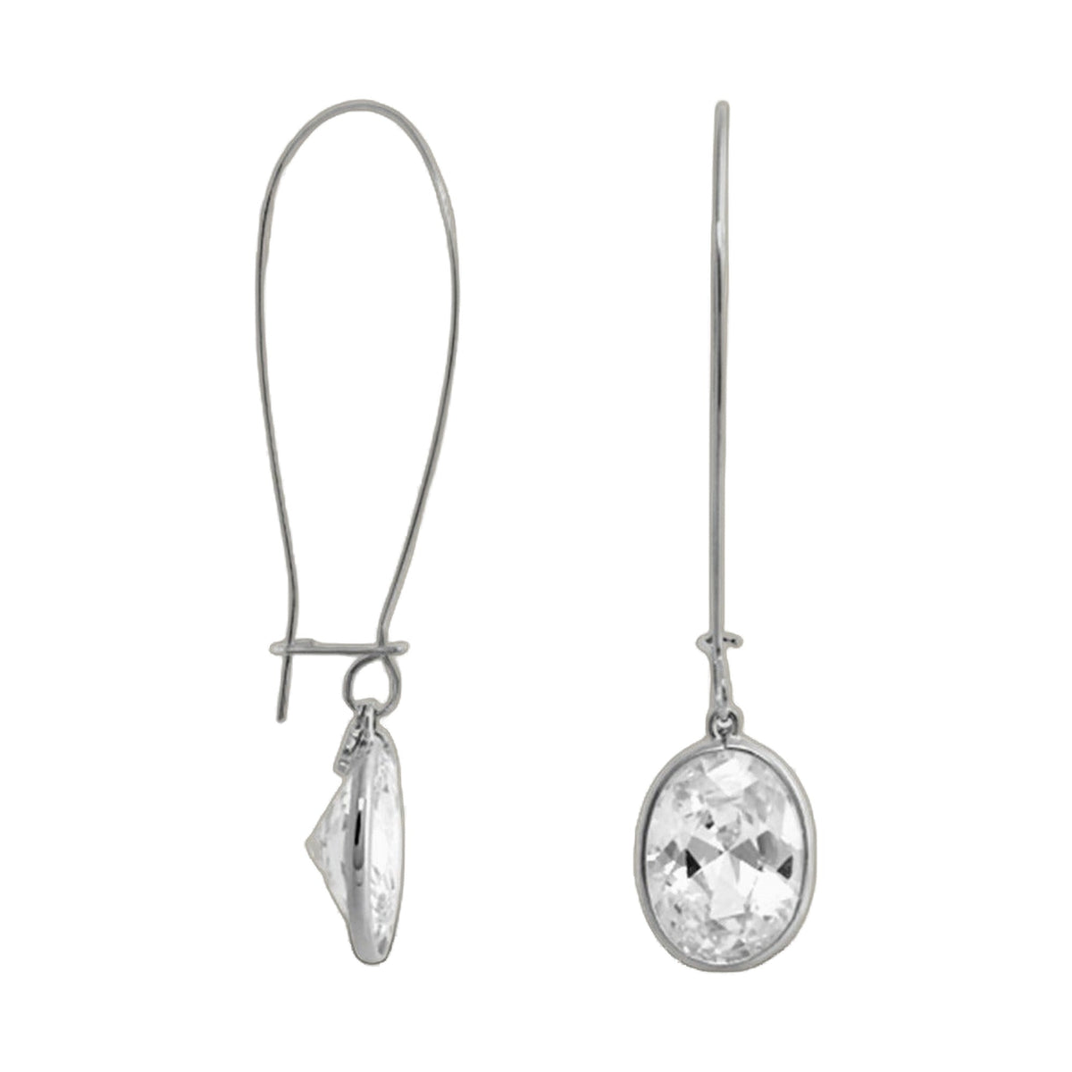 Dazzling Drops Earrings by Lauren G Adams, silver-tone metal with faceted crystal drops, pair on Tampa Home & Garden Store