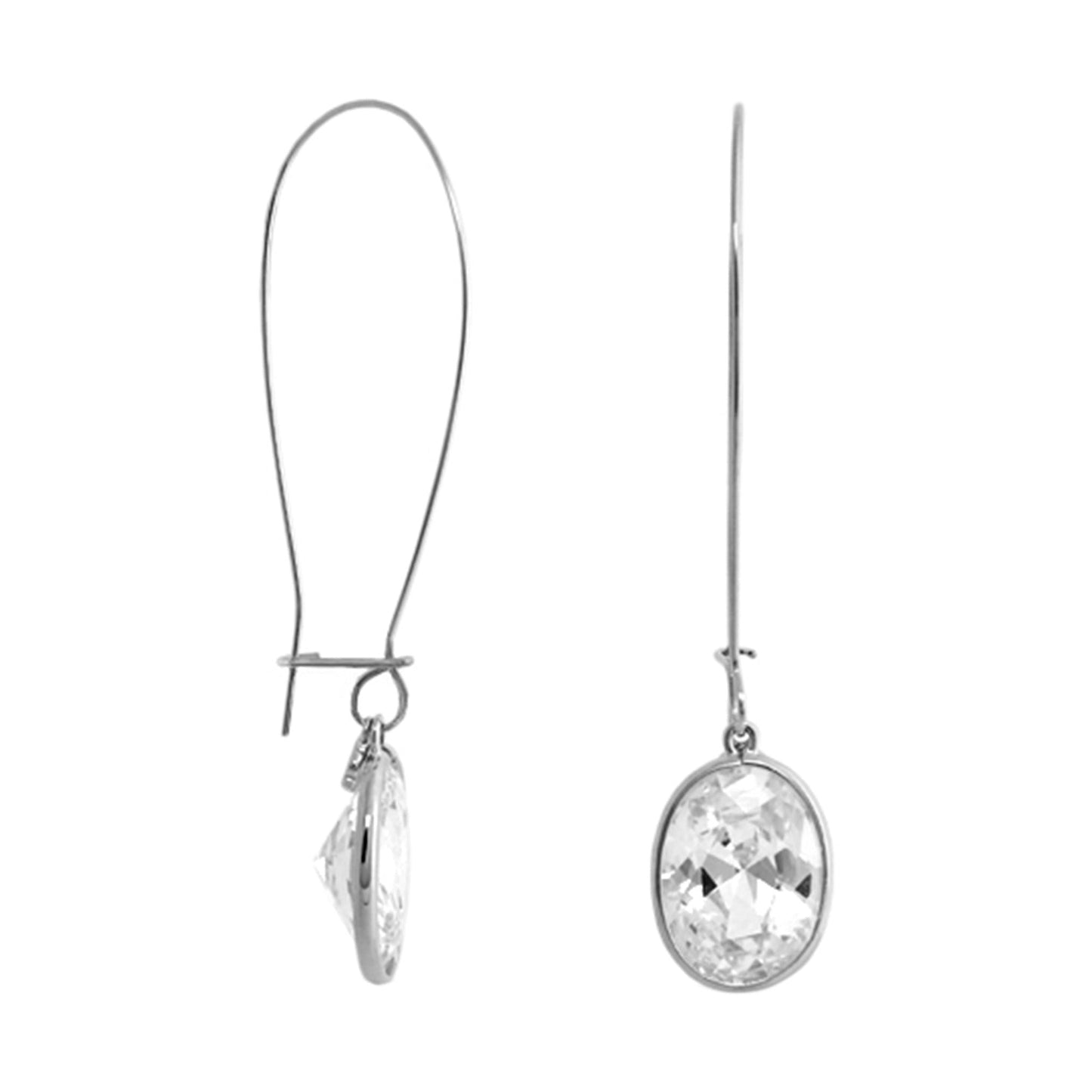 Dazzling Drops Earrings by Lauren G Adams, crystal teardrops, silver-tone, two shown on Tampa Home & Garden Store