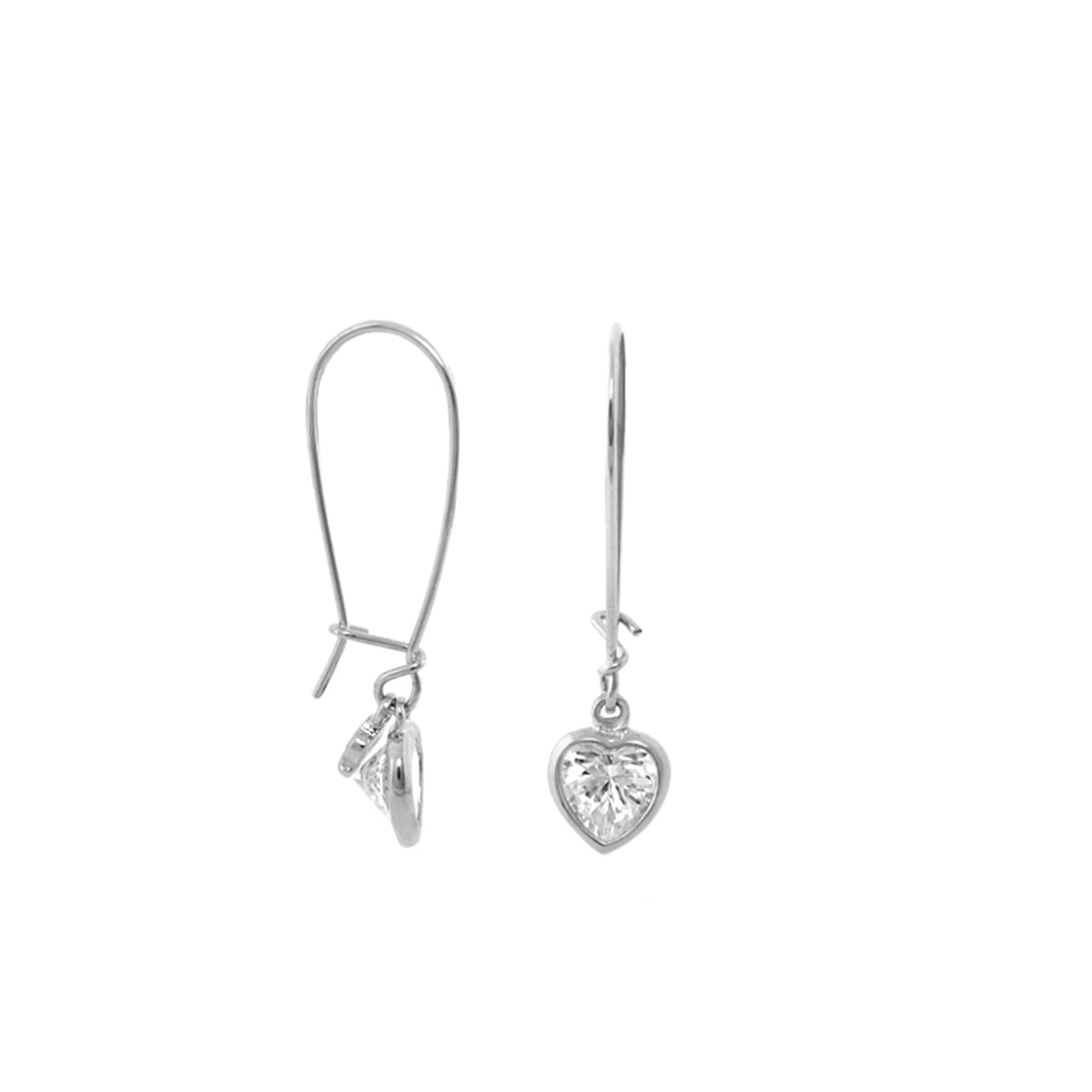Lauren G Adams Dazzling Drops Earrings, silver-tone with crystal heart charms, 2-piece set on Tampa Home & Garden Store