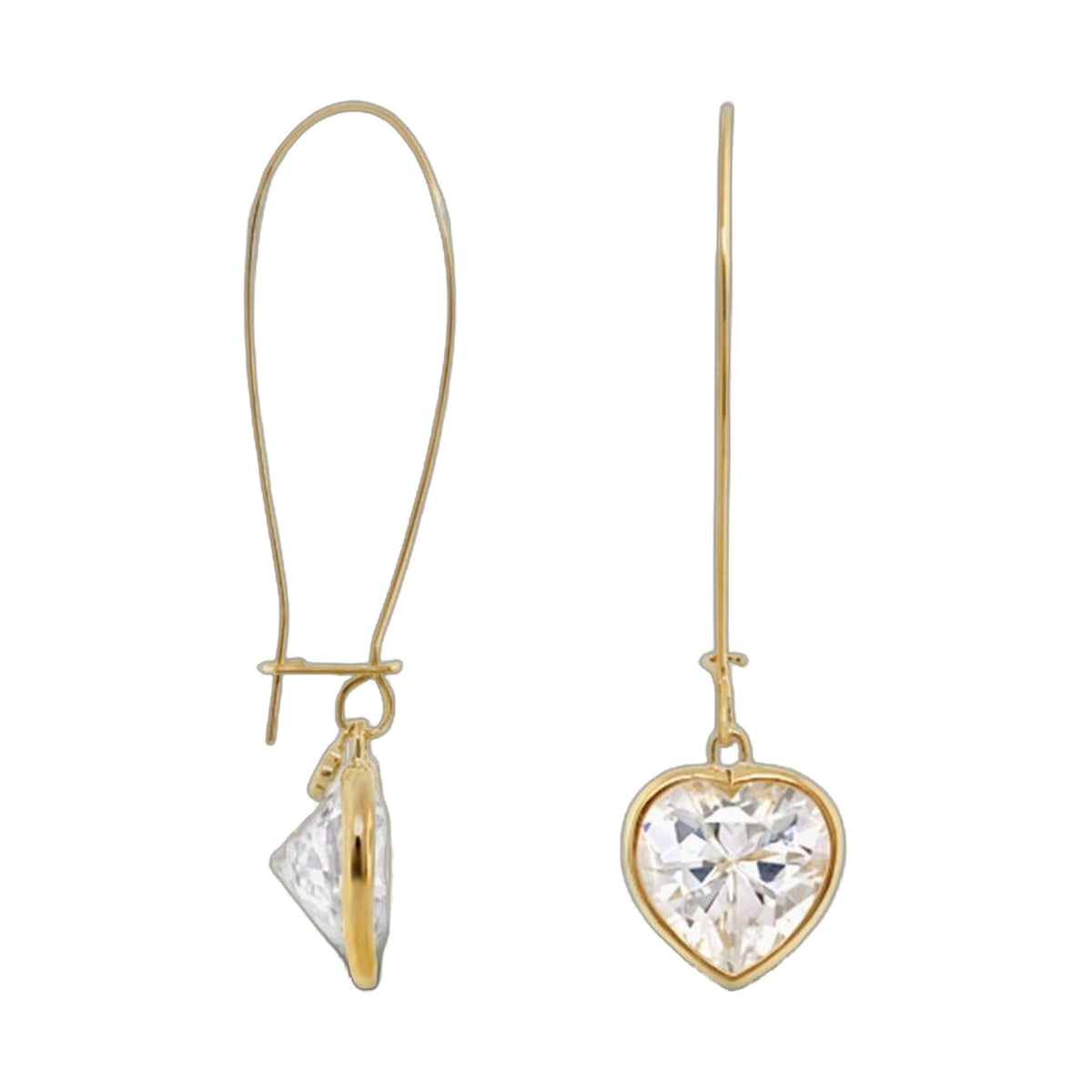 Dazzling Drops Earrings, gold-tone pair with clear faceted crystal pendants by Lauren G Adams on Tampa Home & Garden Store