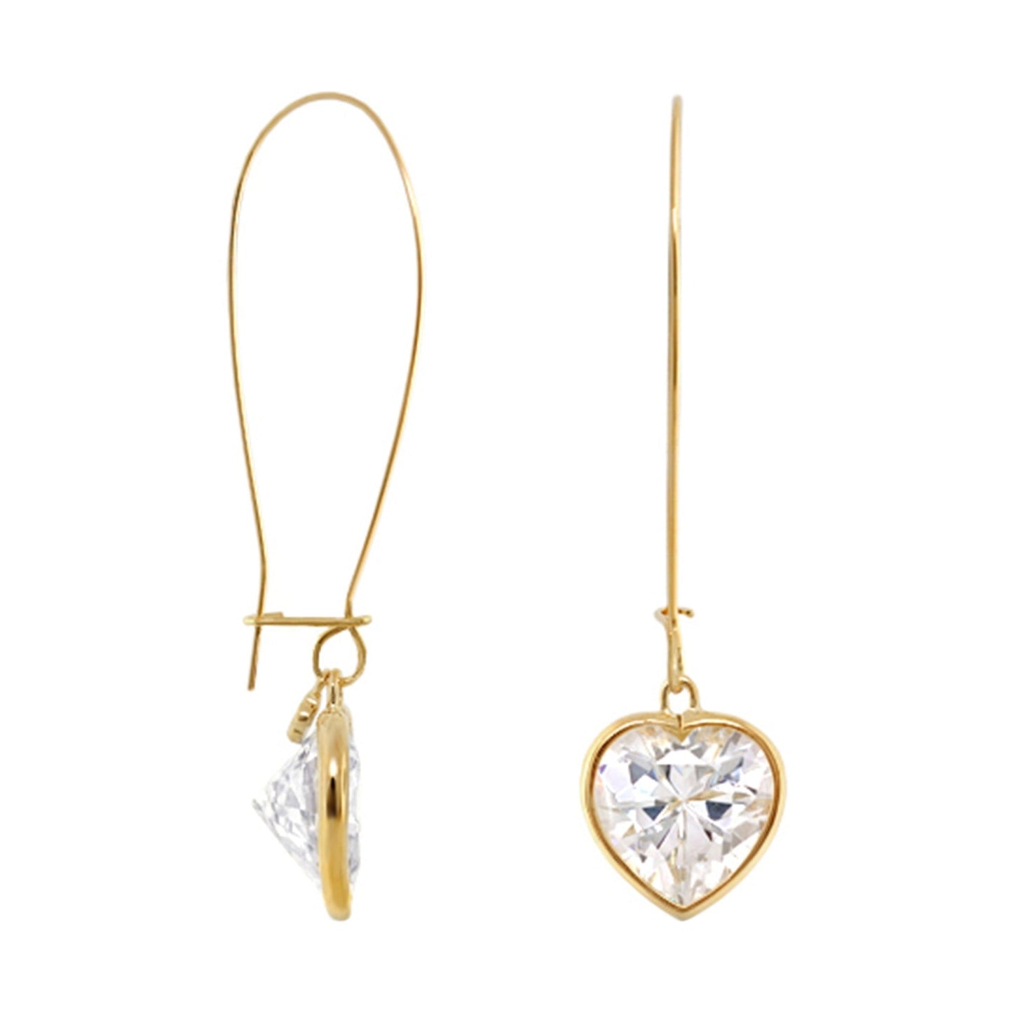 Dazzling Drops Earrings by Lauren G Adams: gold hoops with crystal teardrop and heart on Tampa Home & Garden Store