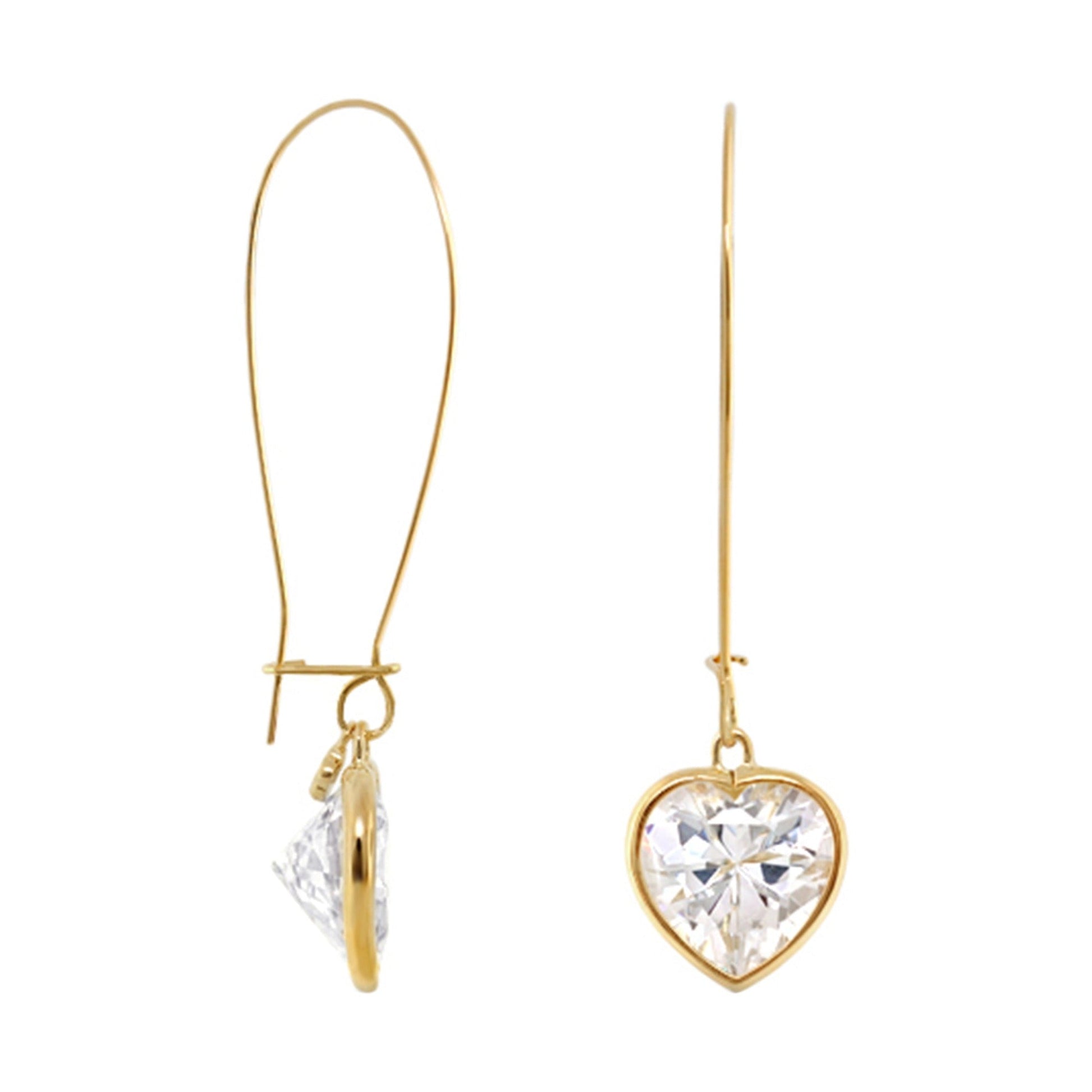 Dazzling Drops Earrings by Lauren G Adams: gold hoops with crystal teardrop and heart on Tampa Home & Garden Store