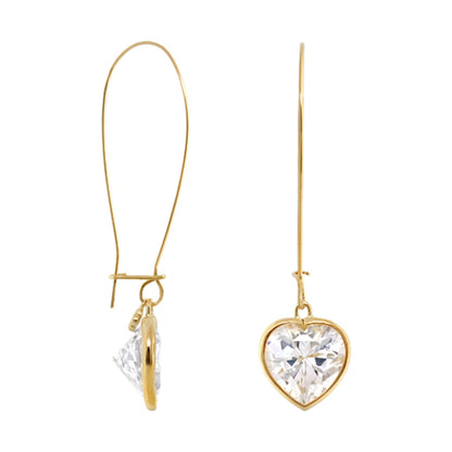 Dazzling Drops Earrings by Lauren G Adams: gold hoops with crystal teardrop and heart on Tampa Home & Garden Store