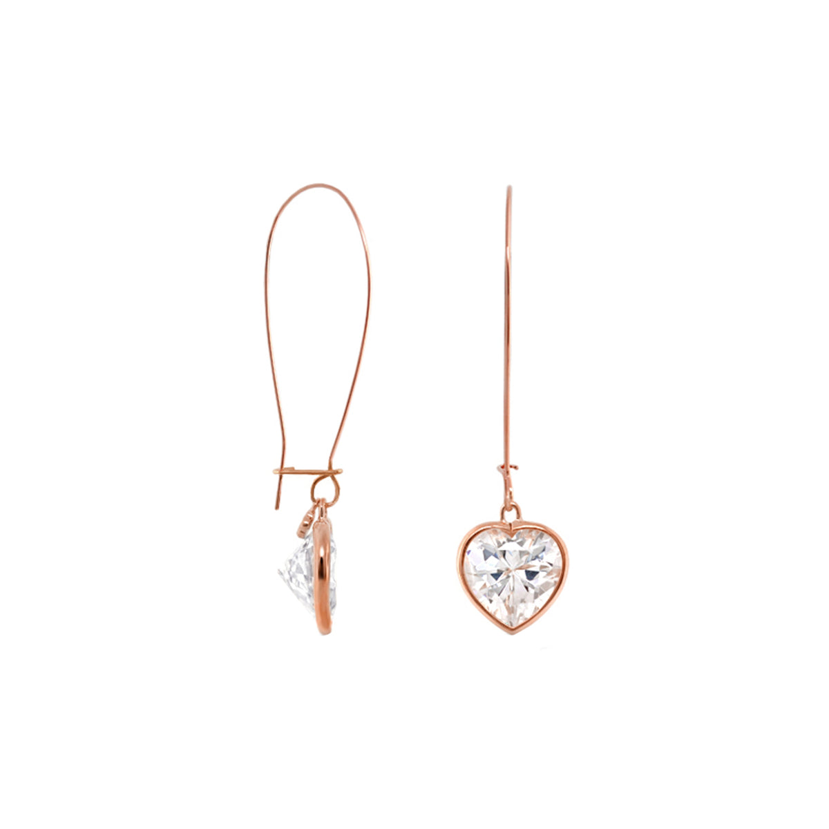 Dazzling Drops Earrings, Lauren G Adams, rose gold wire with crystal teardrop, pair on Tampa Home & Garden Store