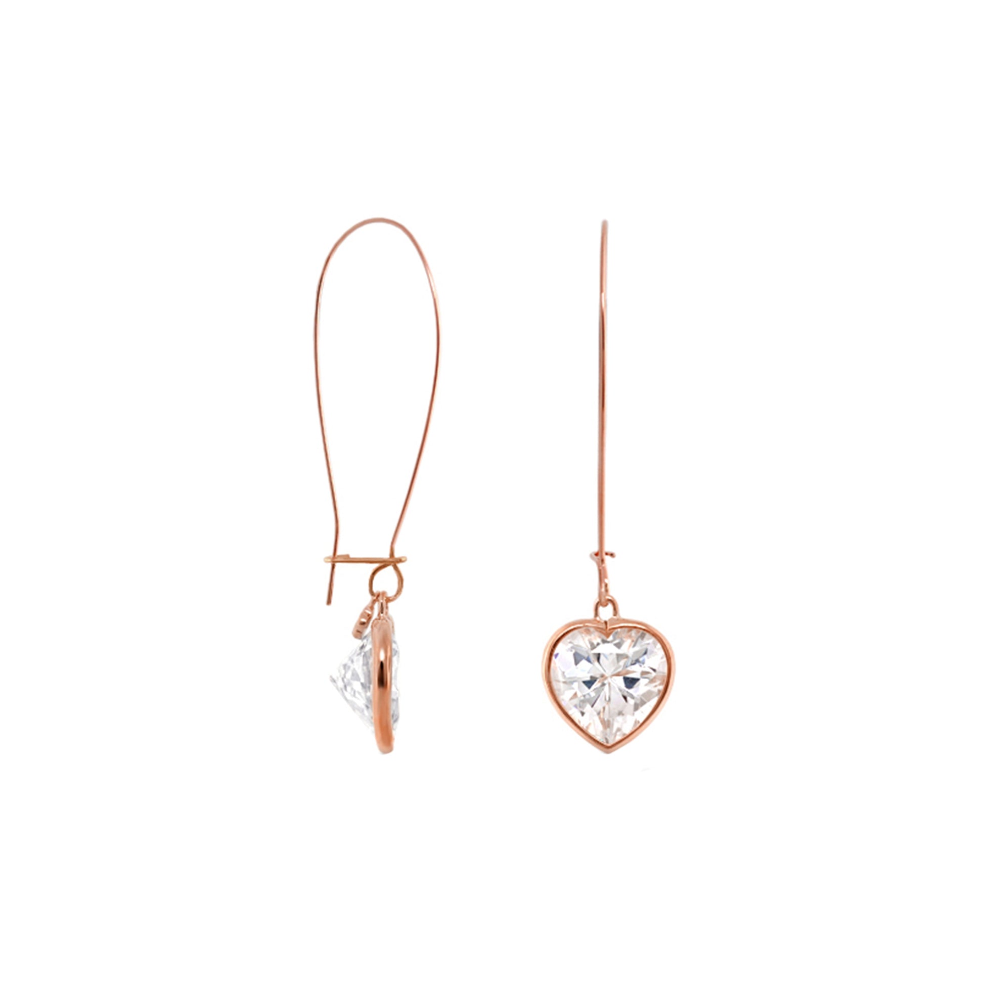 Dazzling Drops Earrings, Lauren G Adams, rose gold wire with crystal teardrop, pair on Tampa Home & Garden Store