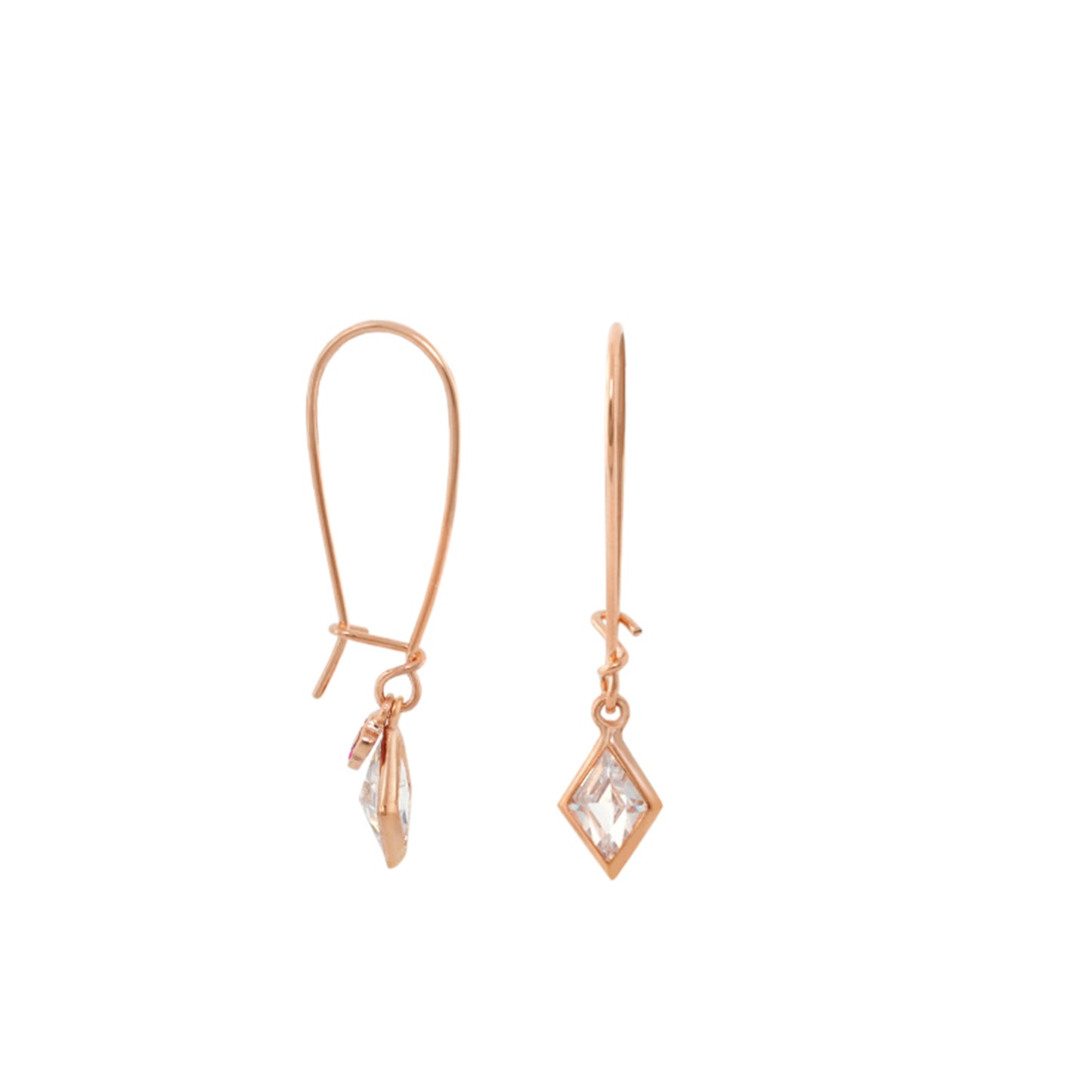 Dazzling Drops Earrings pair rose-gold with crystal pendants Lauren G Adams on Tampa Home & Garden Store