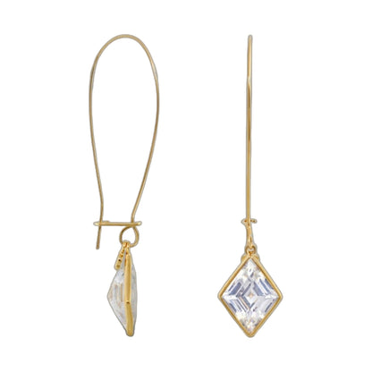 Dazzling Drops Earrings gold-tone with crystal drops, oval and square pendants Lauren G Adams on Tampa Home & Garden Store