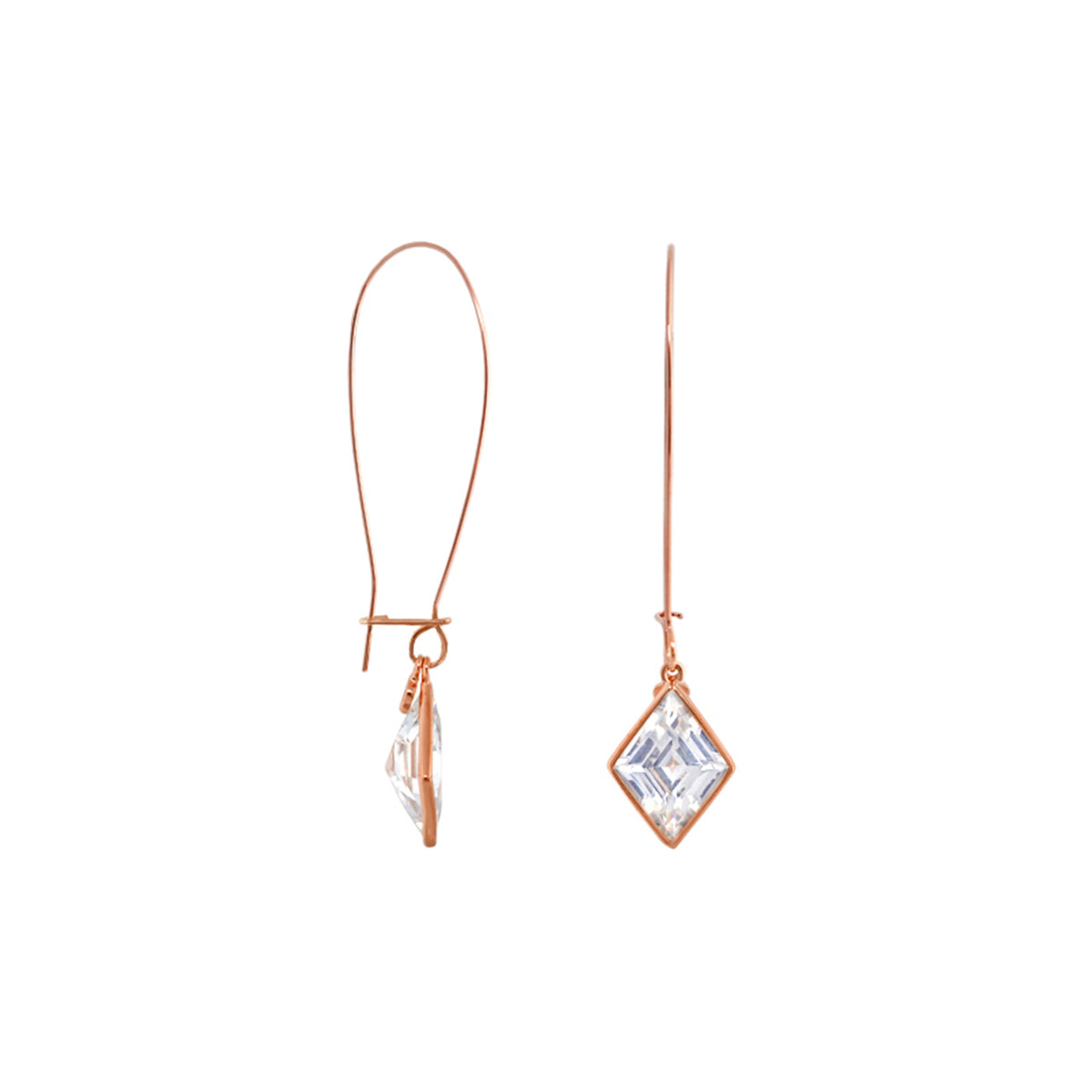 Dazzling Drops Earrings by Lauren G Adams rose-gold wire with crystal drops pair on Tampa Home & Garden Store