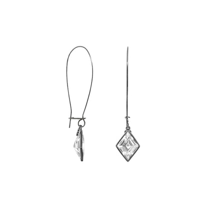 Pair of Dazzling Drops Earrings by Lauren G Adams, clear crystal pendants on silver-tone drops on Tampa Home & Garden Store