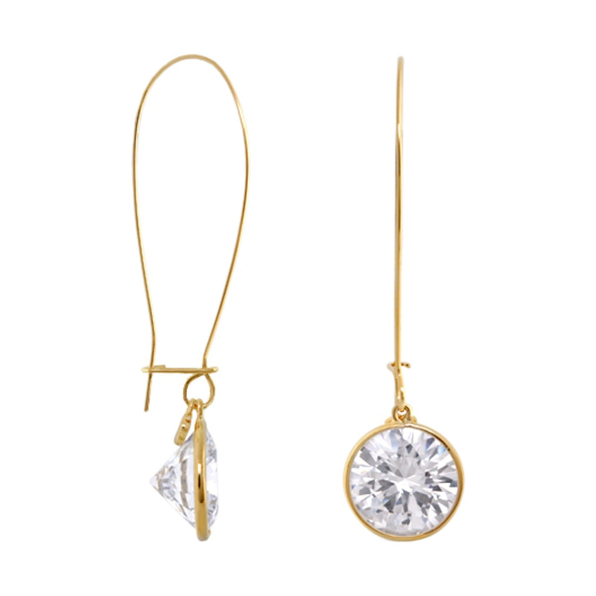 Pair of Dazzling Drops Earrings by Lauren G Adams, gold-tone threader with crystal pendant on Tampa Home & Garden Store