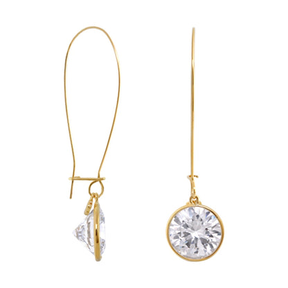 Pair of Dazzling Drops Earrings by Lauren G Adams, gold-tone threader with crystal pendant on Tampa Home & Garden Store