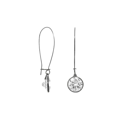 Dazzling Drops Earrings, two crystal drop pendants: round bezel and prism, by Lauren G Adams on Tampa Home & Garden Store