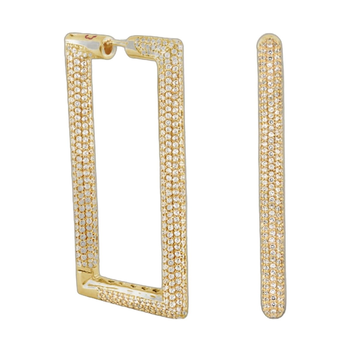 Shimmer and Glimmer Rectangle Earrings by Lauren G Adams, gold-tone pave crystal hoops, set of 3 on Tampa Home & Garden Store