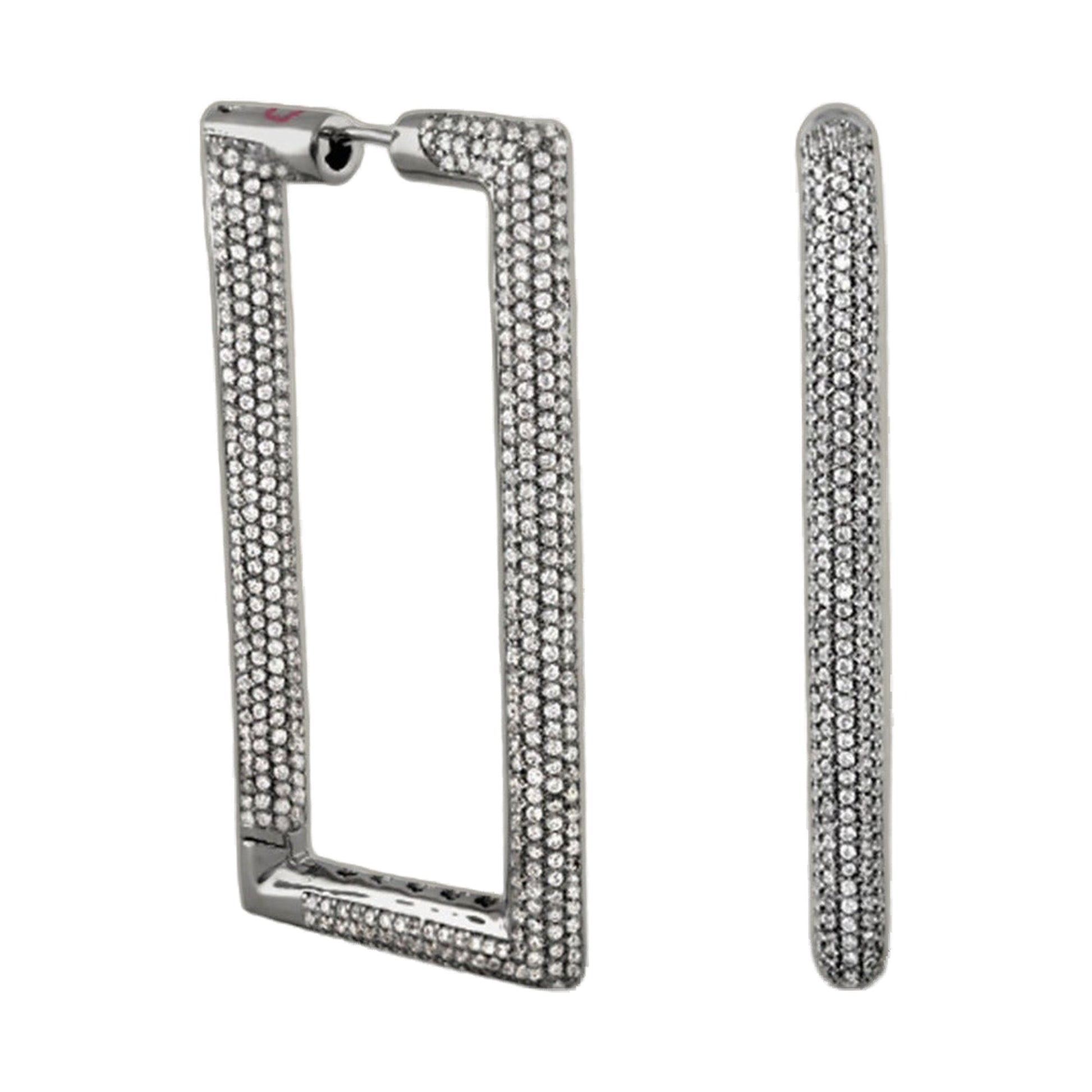 Shimmer and Glimmer Rectangle Earrings by Lauren G Adams, silver-tone pave crystals, set of 3 on Tampa Home & Garden Store