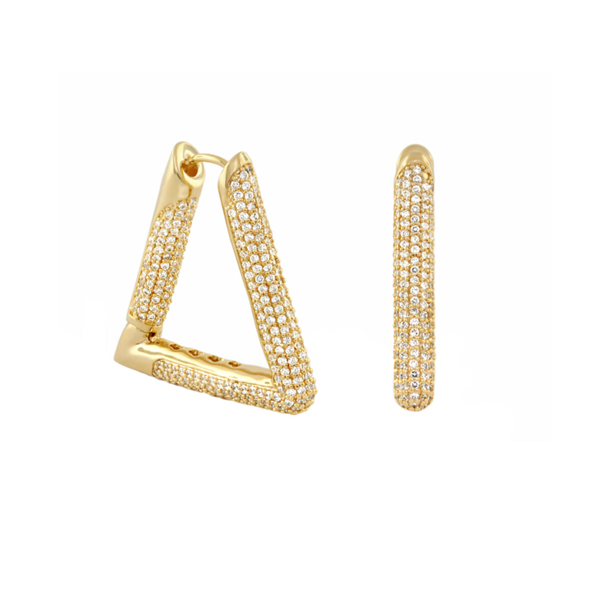 Shimmer and Glimmer Earrings set of two gold-tone pavé diamond hoops on Tampa Home & Garden Store