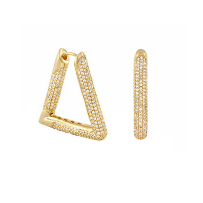 Shimmer and Glimmer Earrings set of two gold-tone pavé diamond hoops on Tampa Home & Garden Store