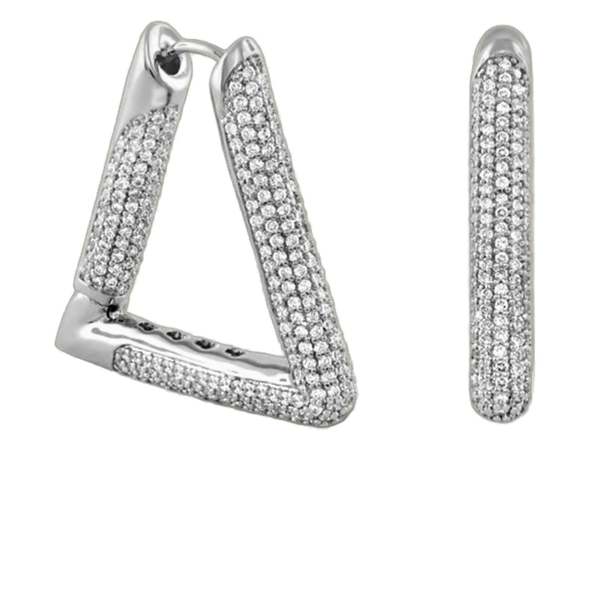 Shimmer and Glimmer Earrings by Lauren G Adams, pavé diamond hoop in silver-tone metal on Tampa Home & Garden Store