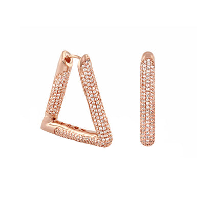 Shimmer and Glimmer Earrings by Lauren G Adams, rose gold pavé hoop pair, 2-piece set on Tampa Home & Garden Store