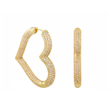 Shimmer and Glimmer Earrings gold pave diamond hoops by Lauren G Adams on Tampa Home & Garden Store