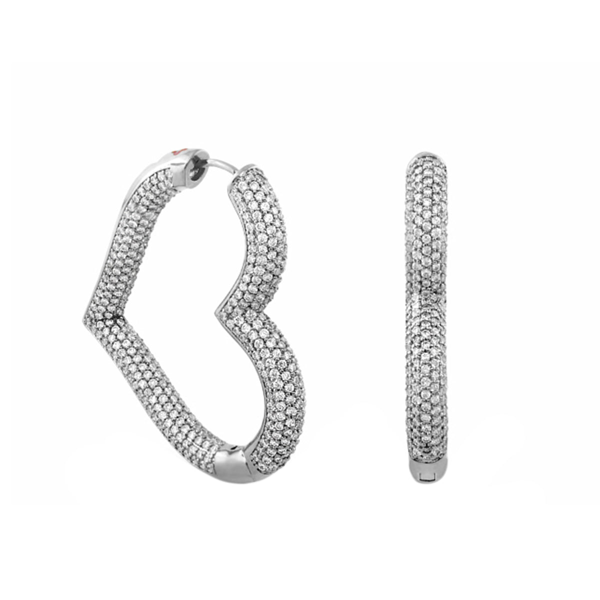 Shimmer and Glimmer Earrings, Lauren G Adams crystal pave hoops, silver-tone pair on Tampa Home & Garden Store