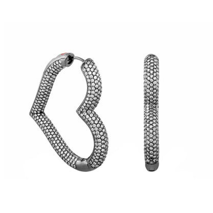 Shimmer and Glimmer Earrings, silver-tone pavé crystal hoops from Lauren G Adams collection on Tampa Home & Garden Store