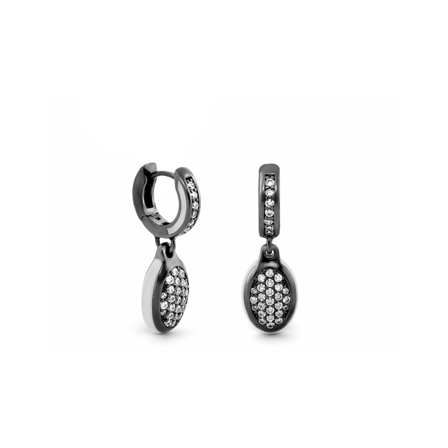 The Glam Earrings by Lauren G Adams: silver-tone drop earrings with pavé crystals pair on Tampa Home & Garden Store