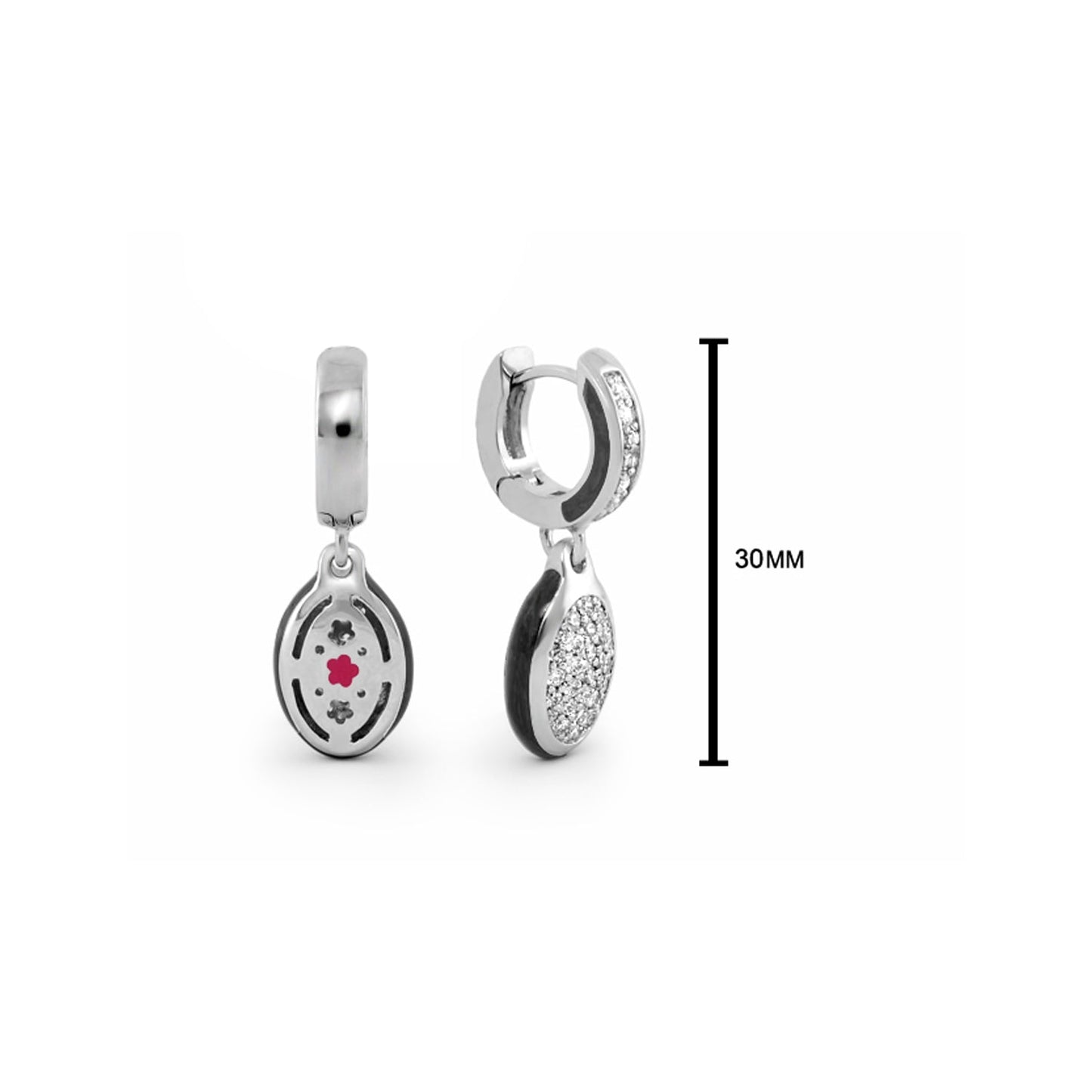 The Glam Earrings by Lauren G Adams, silver-tone pair with floral enamel pendant on Tampa Home & Garden Store