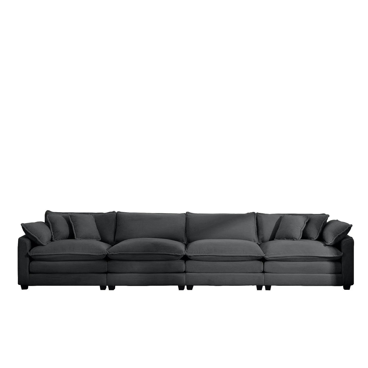 Modern Upholstered 4 Seater Sofa With Pillows