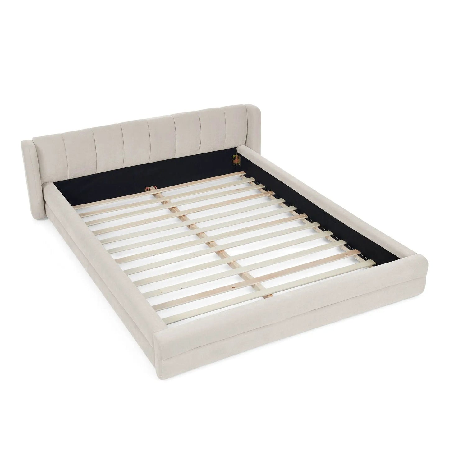 Modern Upholstered Bed Frame With Thick Fabric