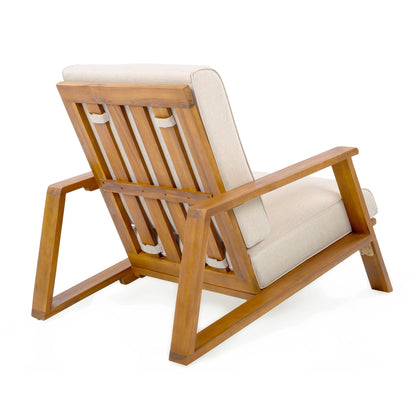 Outdoor Patio Lounge Chair Set of 2 with natural wood frames and beige cushions HouseOfZazla on Tampa Home & Garden Store