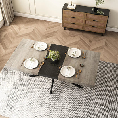 Retro Stretch Dining Table With Embossed Plate