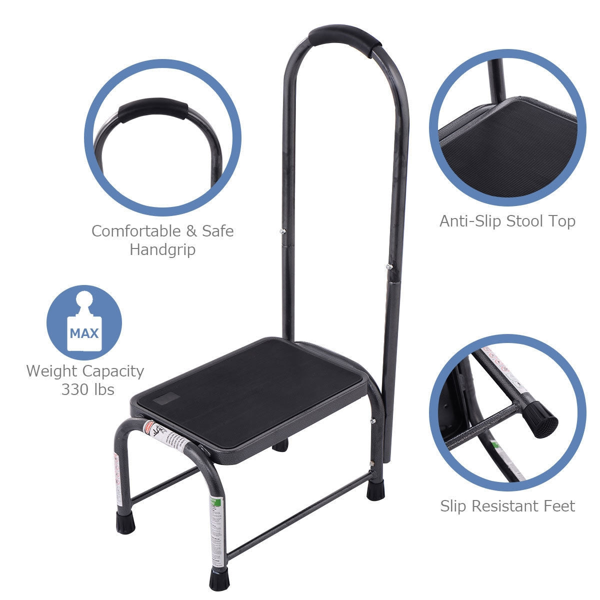 Taburete antideslizante resistente de 150 kg