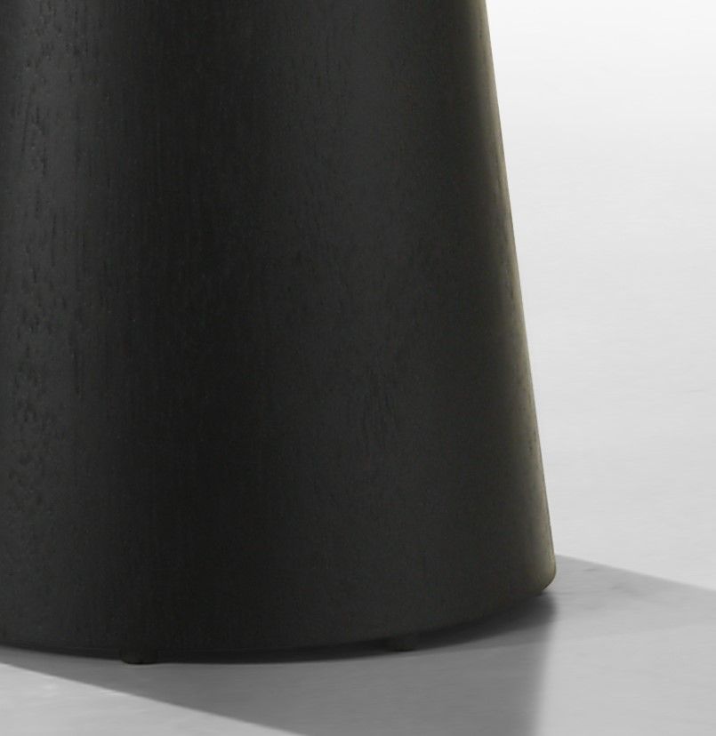 Black end table base with conical silhouette and matte finish for contemporary Jasper style on Tampa Home & Garden Store