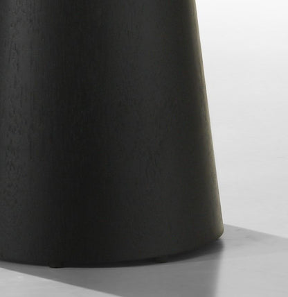 Black end table base with conical silhouette and matte finish for contemporary Jasper style on Tampa Home & Garden Store