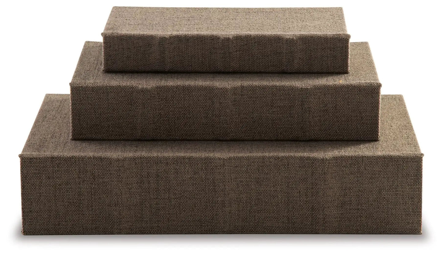 Jolina Linen Box Set of 3 Keepsake Boxes