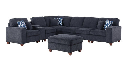 Gina sectional sofa with ottoman black fabric, 2-piece living room set by Unique Piece Furniture on Tampa Home & Garden Store