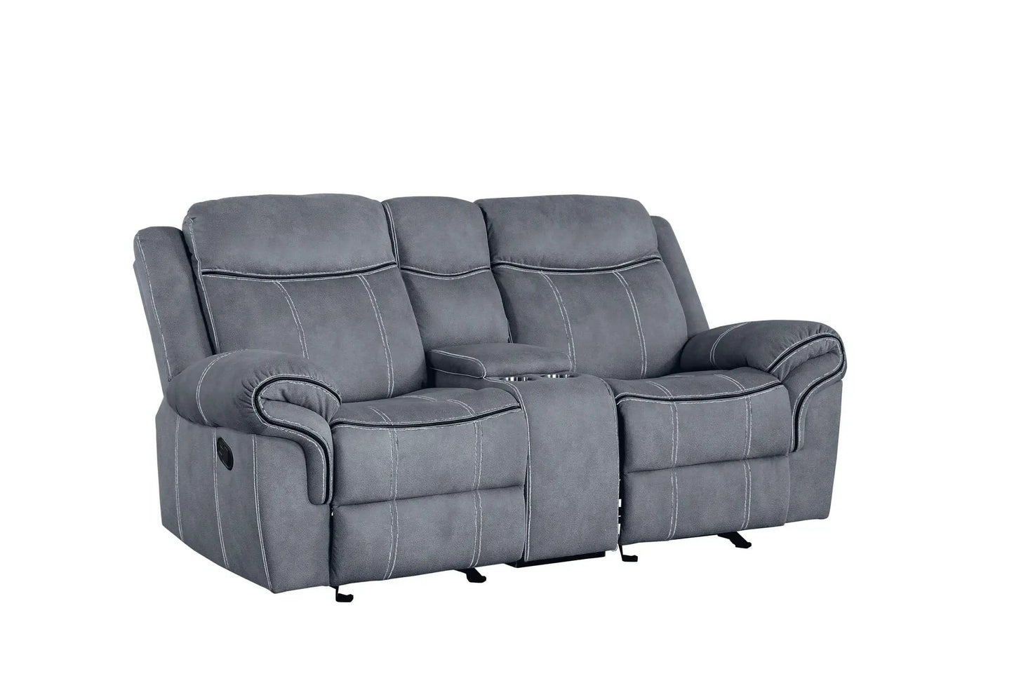 Zubaida Two Tone Recliner Loveseat with USB Port
