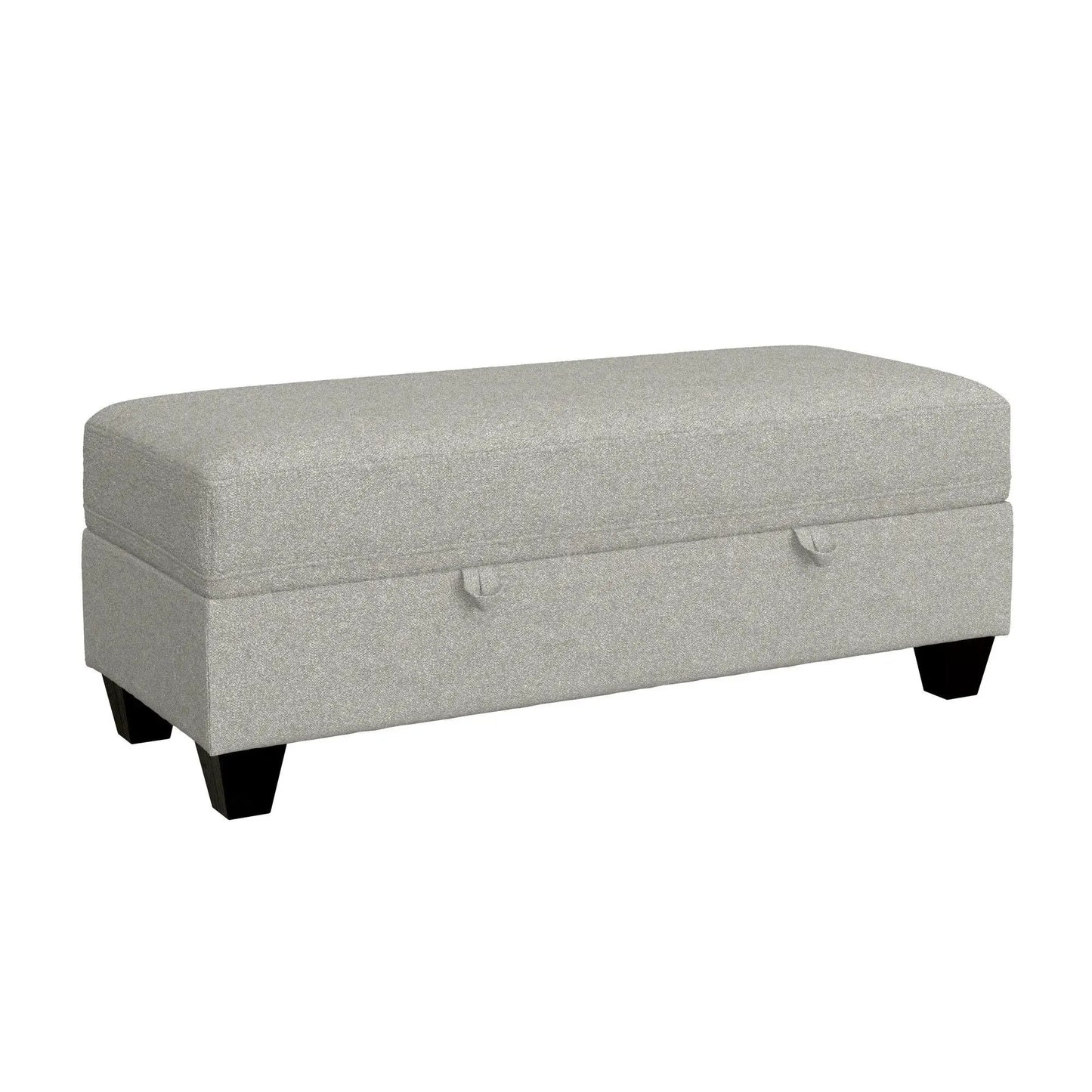 Drason storage ottoman, grey fabric, rectangular with dark legs by Unique Piece Furniture on Tampa Home & Garden Store