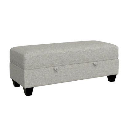 Drason storage ottoman, grey fabric, rectangular with dark legs by Unique Piece Furniture on Tampa Home & Garden Store
