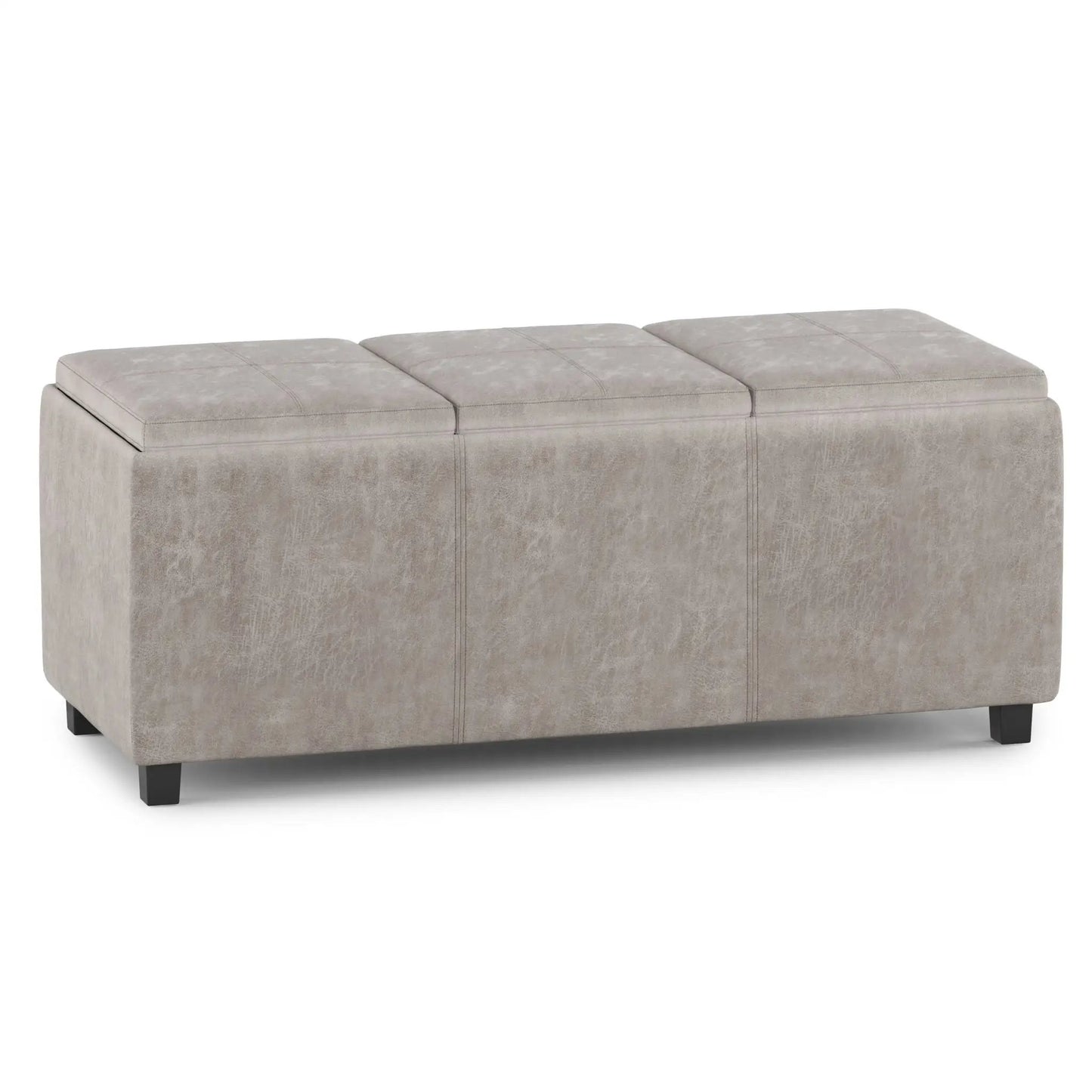 Avalon Upholstered Storage Ottoman With Trays