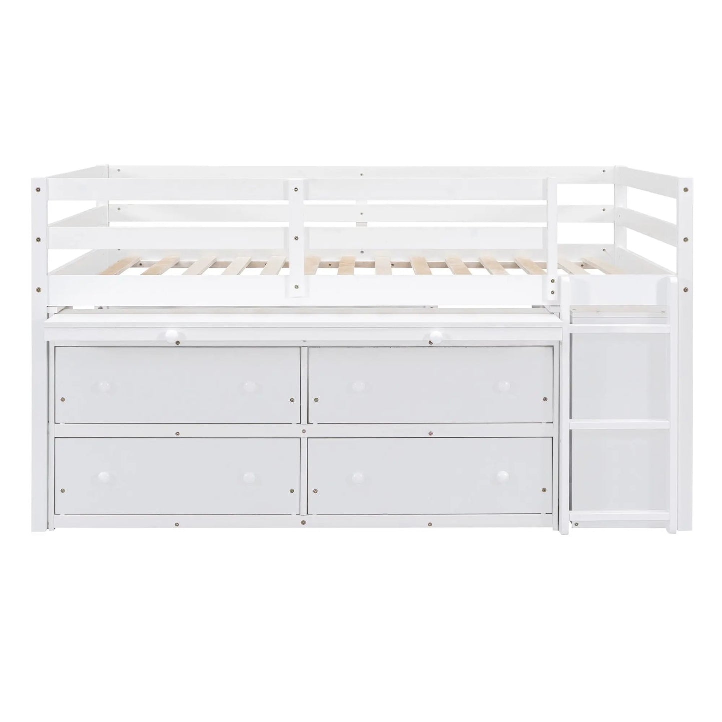 Loft bed white with 4 drawers and retractable side desk, Unique Piece Furniture on Tampa Home & Garden Store
