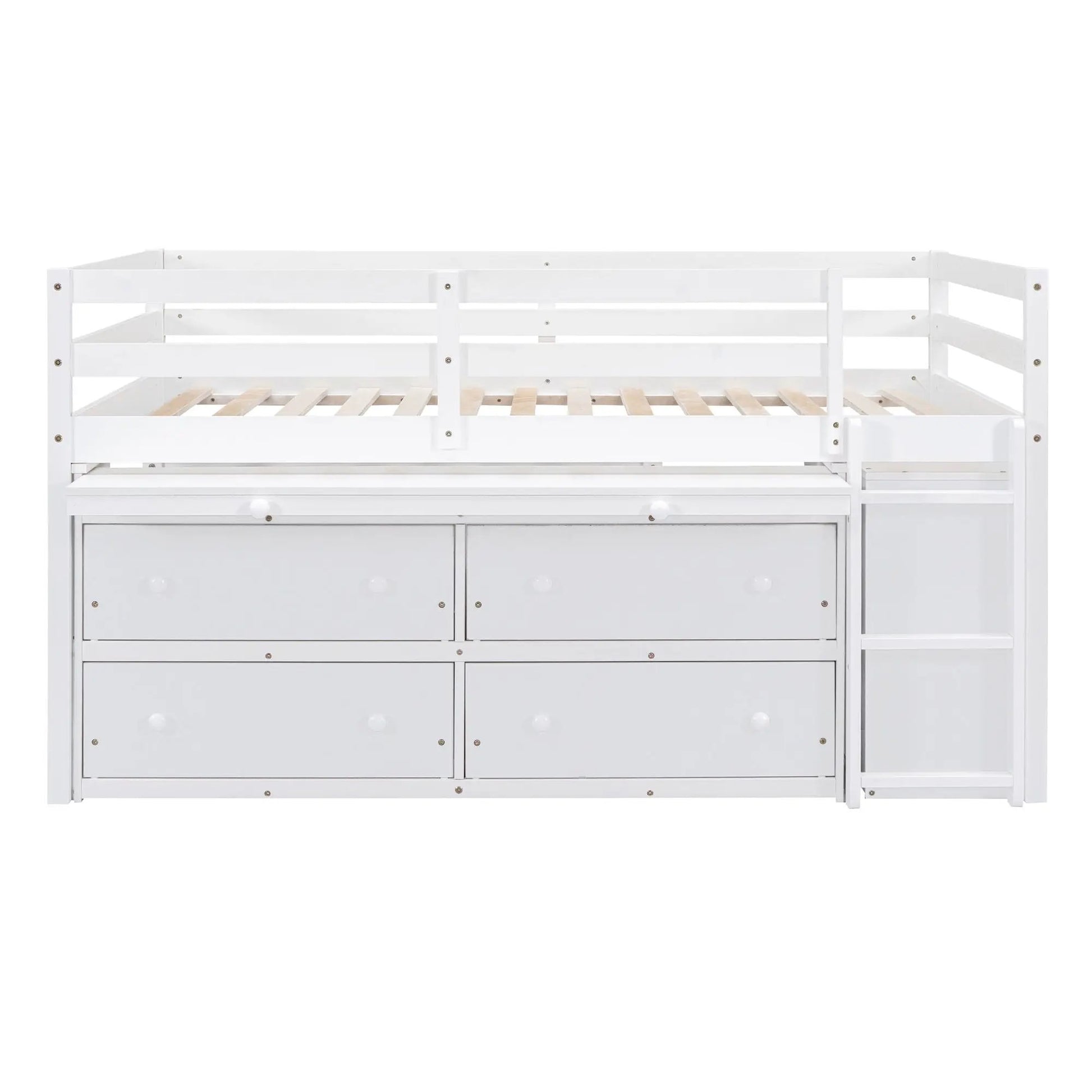 Loft bed white with 4 drawers and retractable side desk, Unique Piece Furniture on Tampa Home & Garden Store