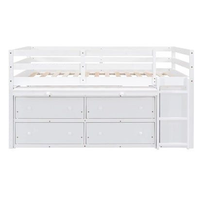 Loft bed white with 4 drawers and retractable side desk, Unique Piece Furniture on Tampa Home & Garden Store