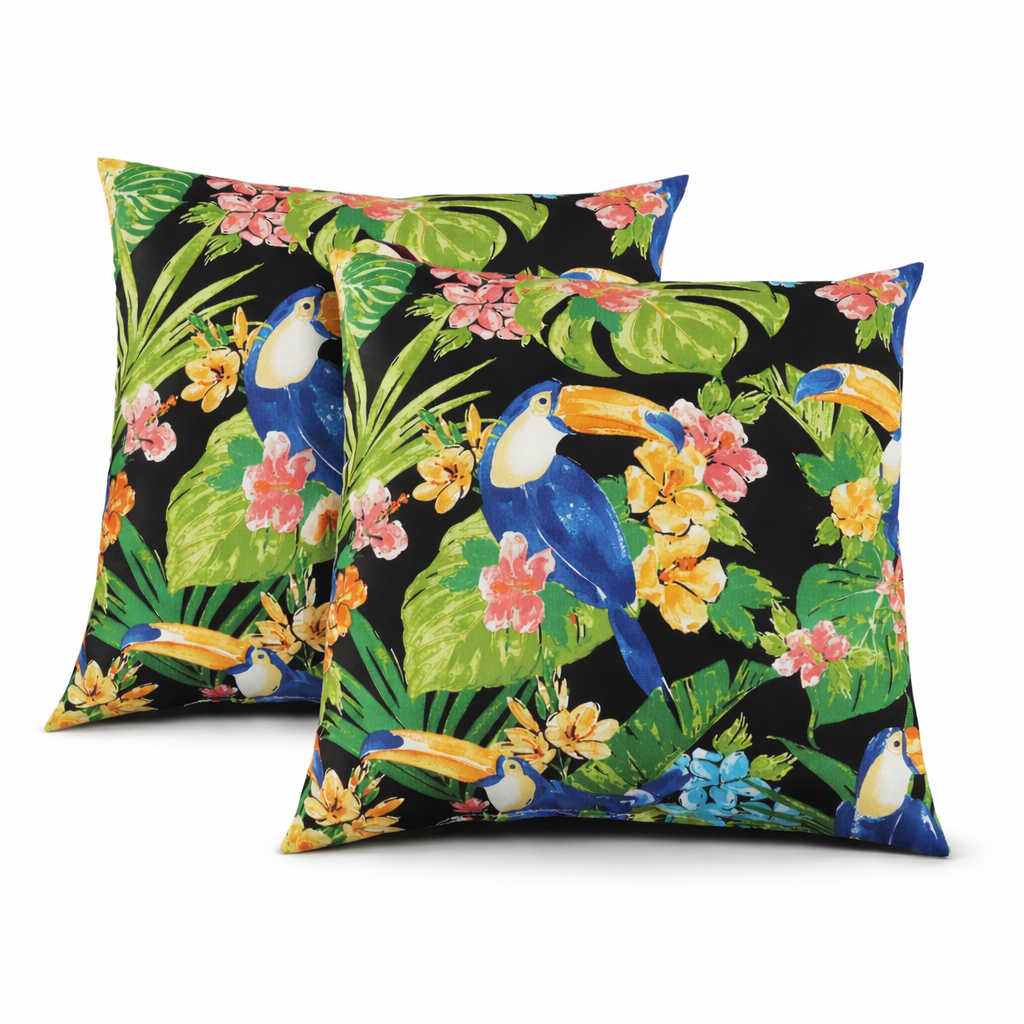 Two Waterproof and Durable Outdoor Throw Pillows