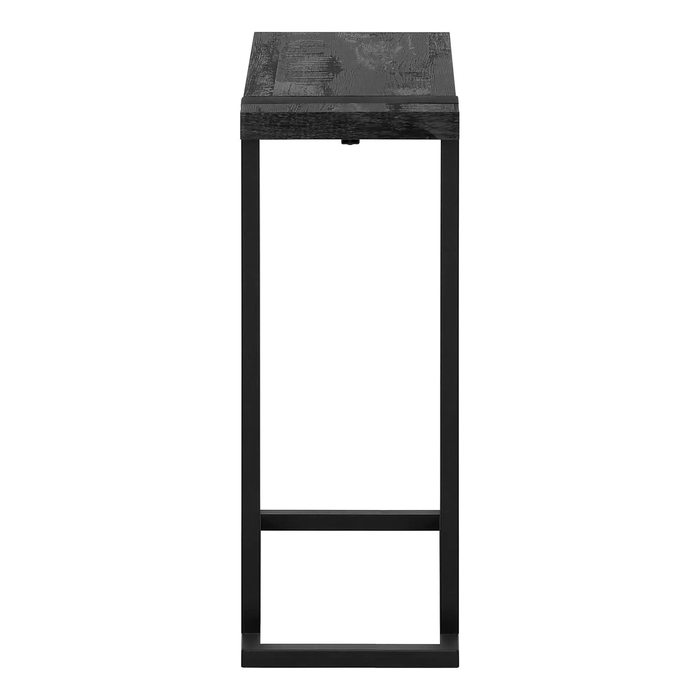 C Shaped Accent Table With Modern Wood Look