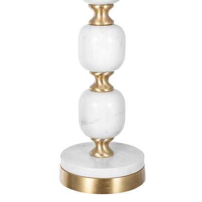 D15x26.5 Table Lamp by HouseOfZazla with marble segments and gold accents on marble base on Tampa Home & Garden Store