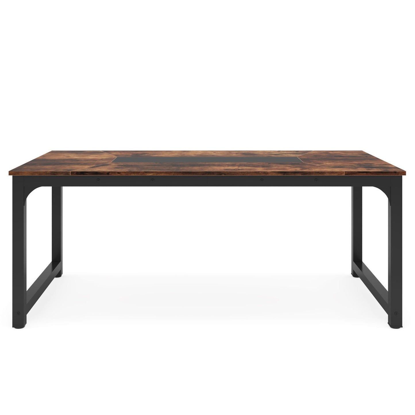 Rectangular Kitchen & Dining Room Table brown wood top black metal frame HouseOfZazla on Tampa Home & Garden Store