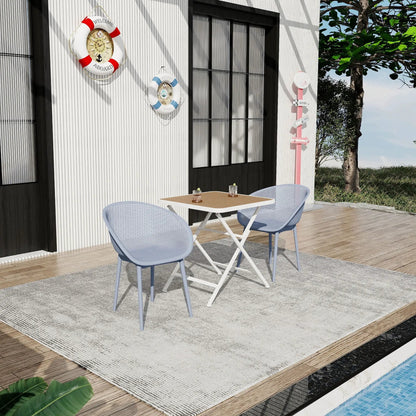 2 Pack Lounge Chair Set and Folding Square Table